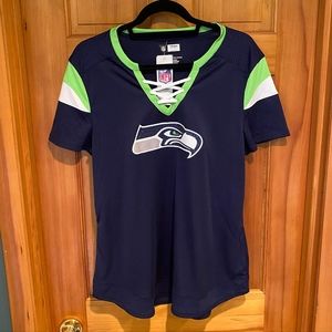 NFL team apparel women's sparkly seahawks jersey size L